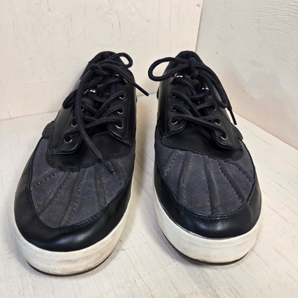Polo Ralph Lauren Ramiro Men's Black Leather Suede Duck Toe Sneakers Size 12D